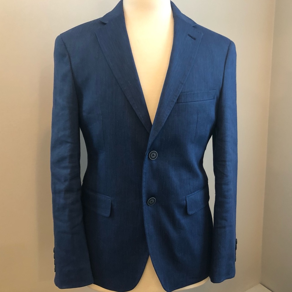 Calvin Klein Solid Blue Jacket Size 36S